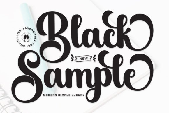 Black Sample: An Elegant Script Font for Crafted Products