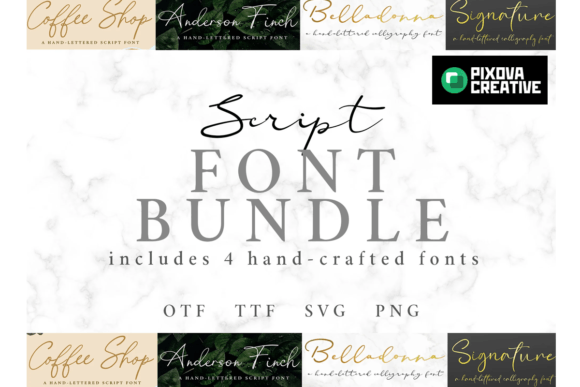 Script 4 Bundle: Four Elegant Fonts to Elevate Your Brand